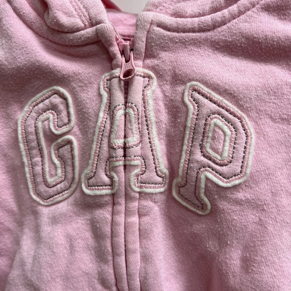 Baby Gap 12-18M pink Zip Up Hoodie Jacket with Bear Ears on Hood